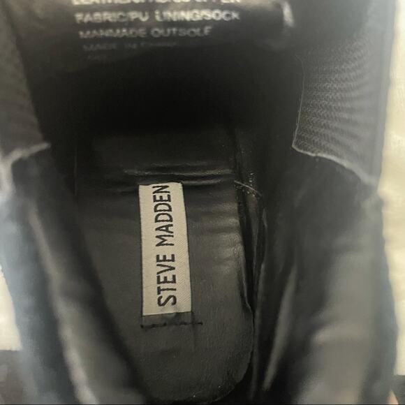 Steve Madden LEII WEDGE SNEAKER black pull on ankle size 8.5 - Picture 9 of 10